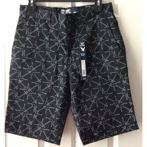 NWT, Pacific Blue, Size 29, Slim Fit Short, Black Background, Flat Front